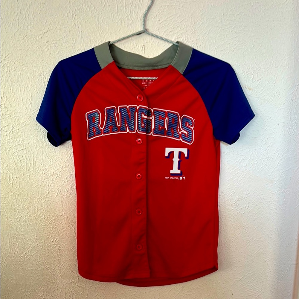 Team Apparel Red and Blue Baseball Jersey